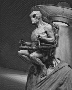 The Horror Dome Alien Mind Control Poster -Halloween Horror Decorations Shop AlienMindControlBlackandWhiteHiRes clipped rev 1