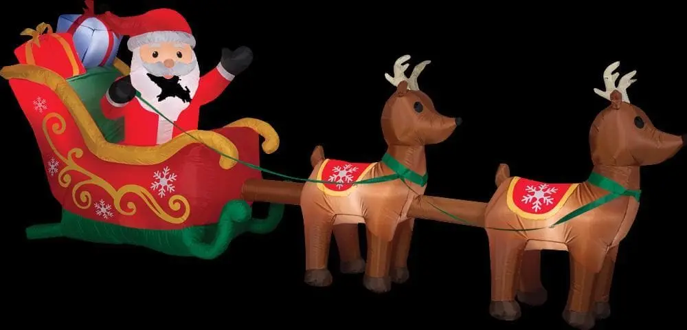 Morris Airblown Santa & Sleigh With Reindeer Large Inflatable Scene 3 Morris Airblown Santa & Sleigh With Reindeer Large Inflatable Scene