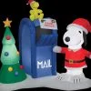 Morris Airblown Snoopy & Woodstock With Mailbox Inflatable Scene - Peanuts