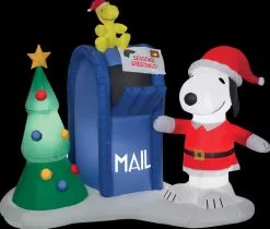 Morris Airblown Snoopy & Woodstock With Mailbox Inflatable Scene - Peanuts