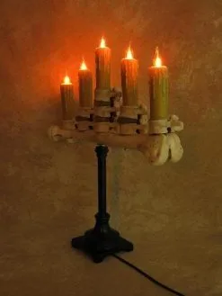 Skeletons And More "Candelabra Table Top Halloween Prop W/ 5 Flicker Candles" Haunted House Lighting -Halloween Horror Decorations Shop candelabra table top halloween prop w 5 flicker candles haunted house lighting 23614396545