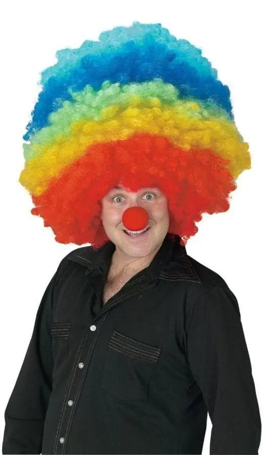 Morris "Clown - Rainbow Afro" Mega Halloween Wig 3 Morris "Clown - Rainbow Afro" Mega Halloween Wig