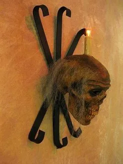 Skeletons And More "Corpsed Head Skull Wall Sconce" Haunted House Lighting -Halloween Horror Decorations Shop corpsed head skull wall sconce haunted house lighting 23696398465