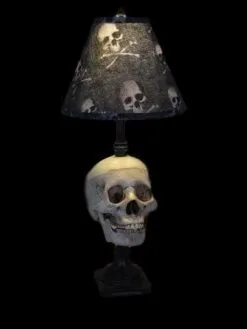 Skeletons And More "Desk Lamp With Life-size Skull And Bone Shade" Haunted House Lighting