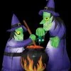 Morris "Double Witch And Cauldron" Animated Air-blown Inflatable Decoration - 6 Foot Tall -Halloween Horror Decorations Shop double witch and cauldron animated air blown inflatable decoration 6 foot tall 28669147349040