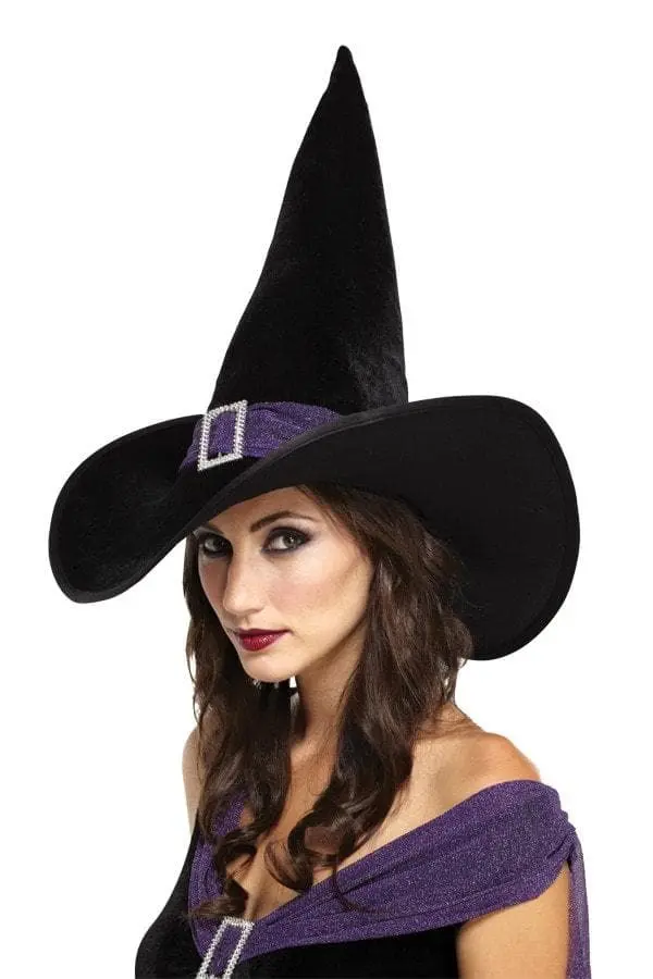 Morris "Elegant Witch - Black/Purple" Halloween Costume Hat 3 Morris "Elegant Witch - Black/Purple" Halloween Costume Hat