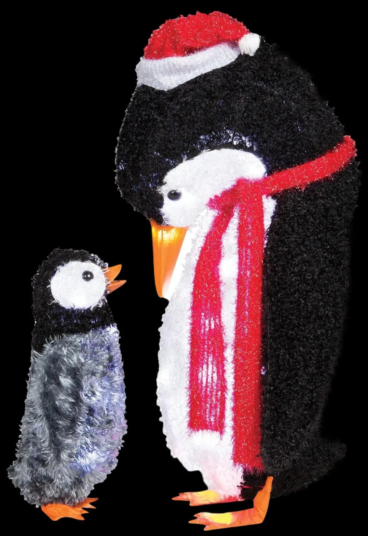 Morris "Fuzzy Plush Mommy And Baby Penguin" Light Up Christmas Decoration 3 Morris "Fuzzy Plush Mommy And Baby Penguin" Light Up Christmas Decoration