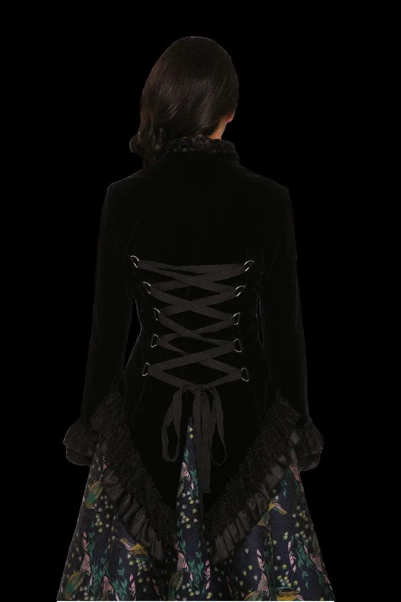 The Horror Dome "Gothic Vampiress Jacket In Black Velvet" HD Hollywood Costume 4 The Horror Dome "Gothic Vampiress Jacket In Black Velvet" HD Hollywood Costume - Image 2