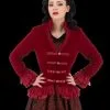 The Horror Dome "Gothic Vampiress Jacket In Red Velvet" HD Hollywood Costume