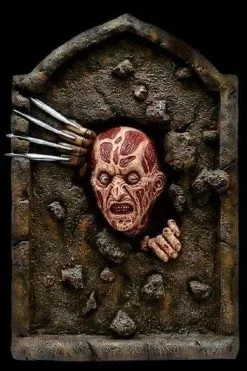 The Horror Dome "Nightmare On Elm Street - Freddy Tombstone" Hanging Halloween Decoration