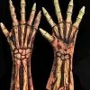 The Horror Dome "Rotted Bloody Zombie Skeleton Hands" Deluxe Halloween Costume Gloves