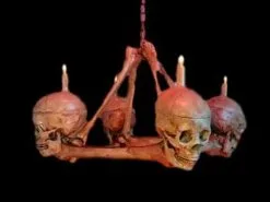 Buckeys Boneyard "Skull/Femur Bone Chandelier" Haunted House Lighting