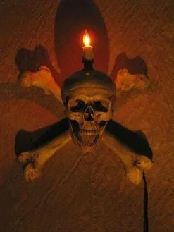 Skeletons And More "Skull/Femur Bone Wall Sconce" Haunted House Lighting -Halloween Horror Decorations Shop skull femur bone wall sconce haunted house lighting 23613103873