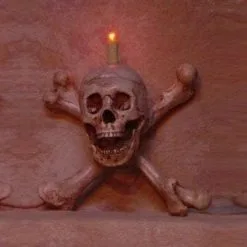 Skeletons And More "Skull/Femur Bone Wall Sconce" Haunted House Lighting -Halloween Horror Decorations Shop skull femur bone wall sconce haunted house lighting 8180007105