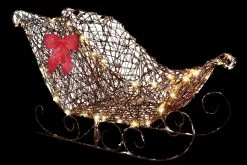 Morris "Starry Night Grapevine Sleigh" Light Up Christmas Decoration