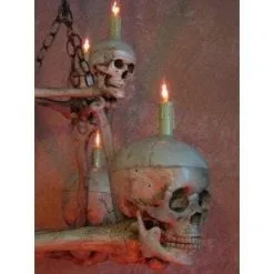Buckeys Boneyard "Two-Tiered Skull/Bone Chandelier" Haunted House Lighting -Halloween Horror Decorations Shop two tiered skull bone chandelier haunted house lighting 8732578561