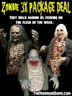 The Horror Dome "Zombies" HD Studios Pro Costumes - 3x Package Deal -Halloween Horror Decorations Shop zombies hd studios pro halloween costumes 3x package deal 14334959681584